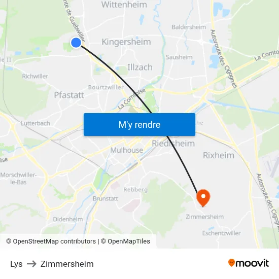 Lys to Zimmersheim map