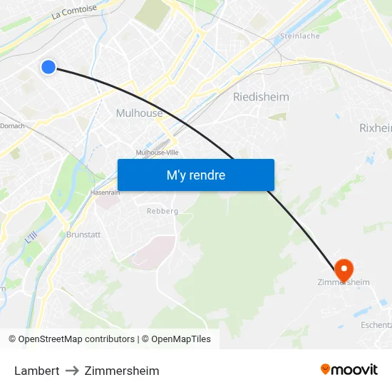 Lambert to Zimmersheim map