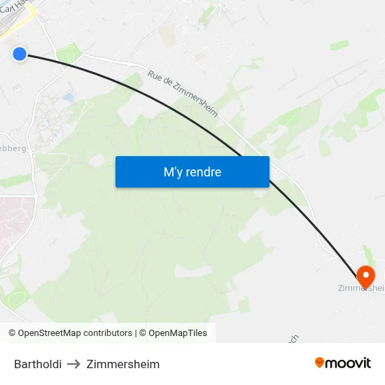 Bartholdi to Zimmersheim map