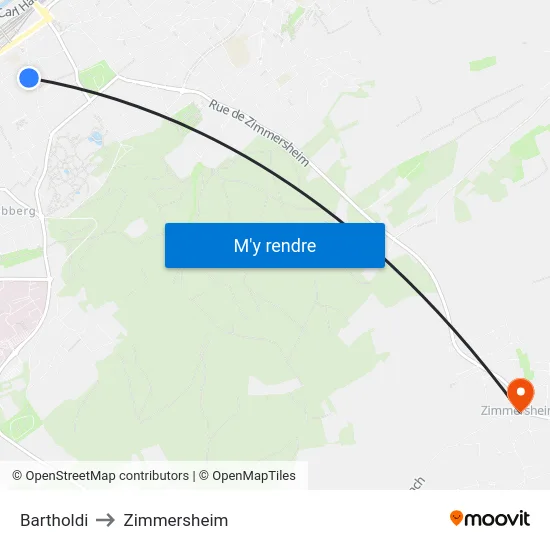 Bartholdi to Zimmersheim map