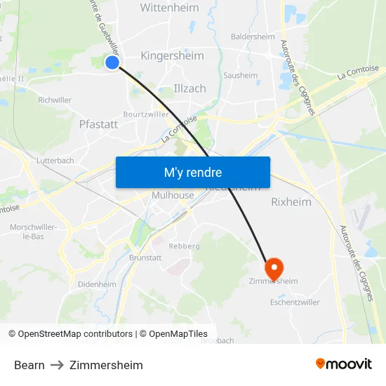 Bearn to Zimmersheim map