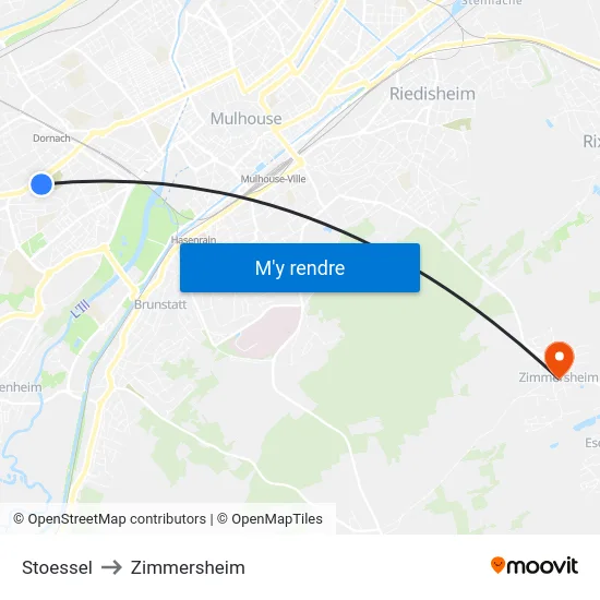 Stoessel to Zimmersheim map