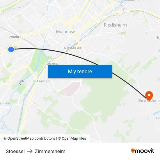 Stoessel to Zimmersheim map