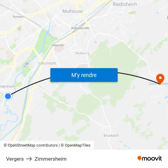 Vergers to Zimmersheim map