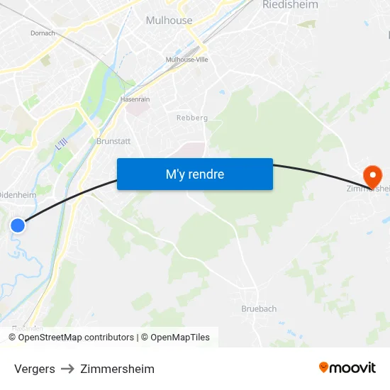 Vergers to Zimmersheim map