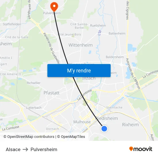 Alsace to Pulversheim map
