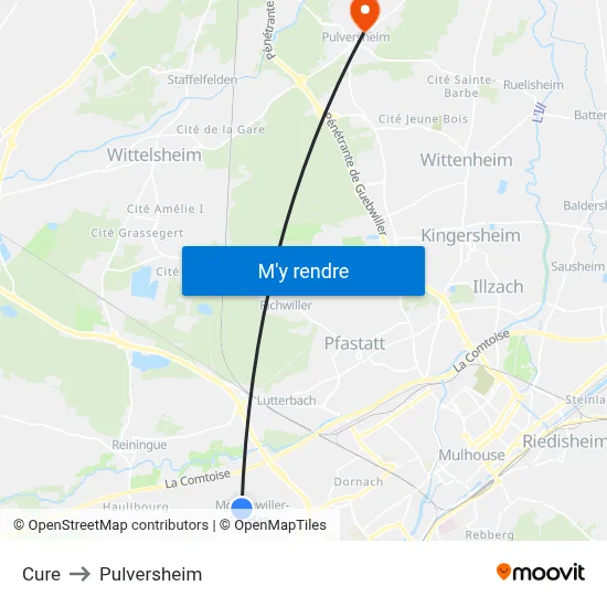 Cure to Pulversheim map