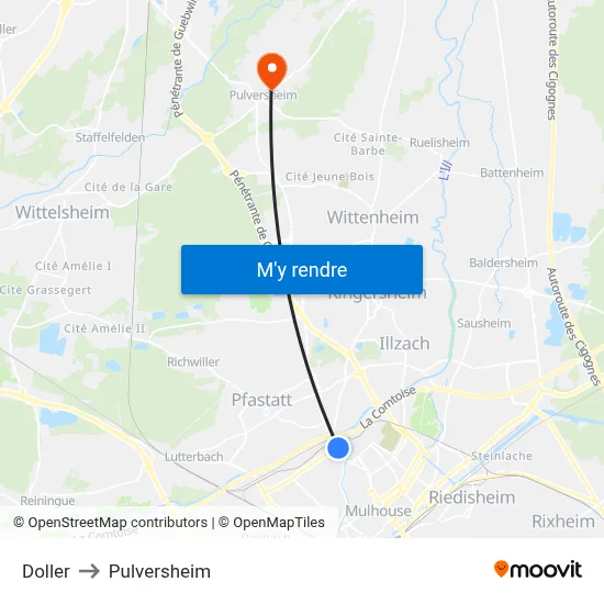 Doller to Pulversheim map
