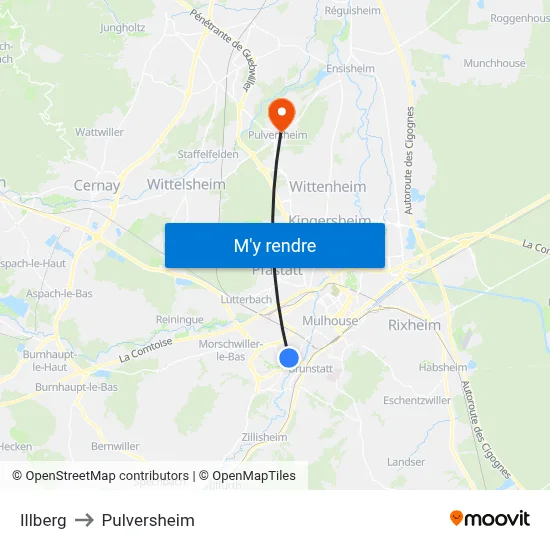 Illberg to Pulversheim map