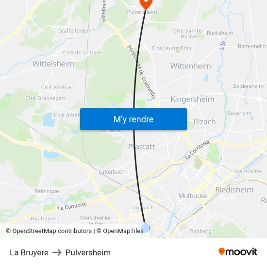 La Bruyere to Pulversheim map