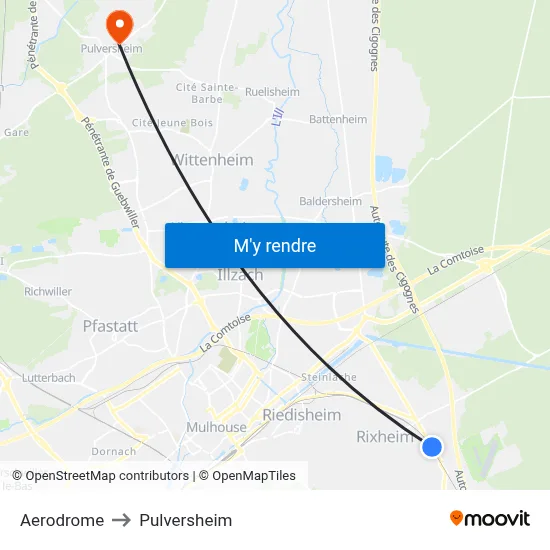 Aerodrome to Pulversheim map
