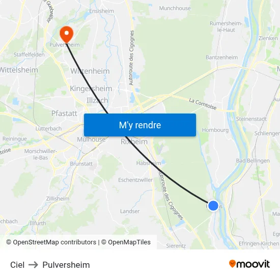 Ciel to Pulversheim map