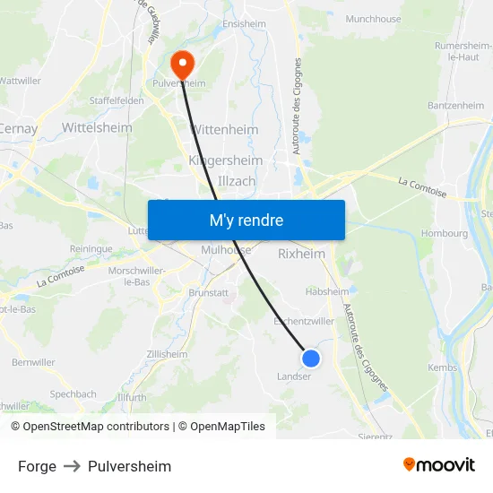 Forge to Pulversheim map