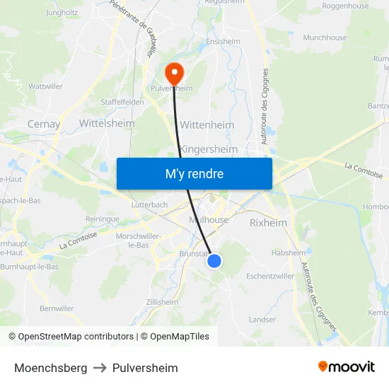 Moenchsberg to Pulversheim map