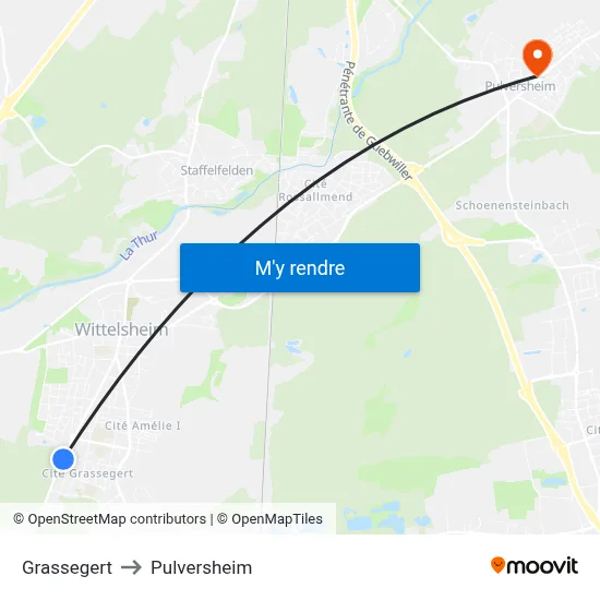 Grassegert to Pulversheim map