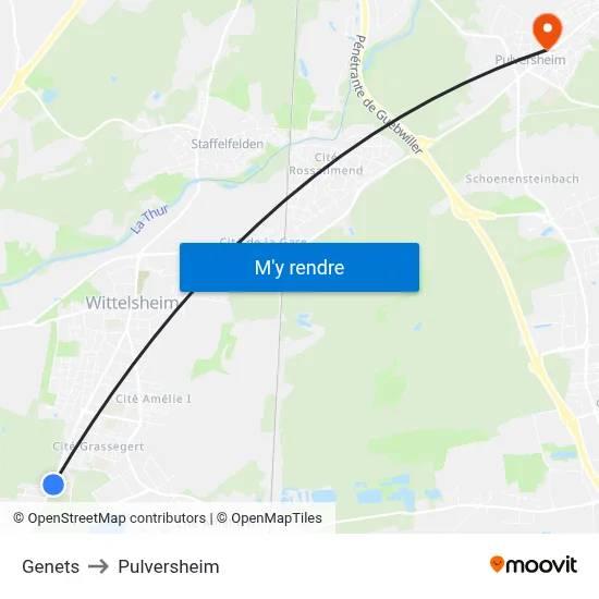 Genets to Pulversheim map