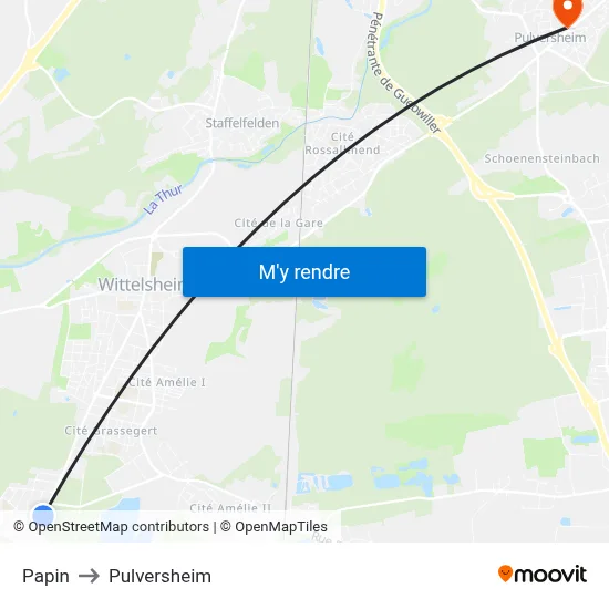 Papin to Pulversheim map