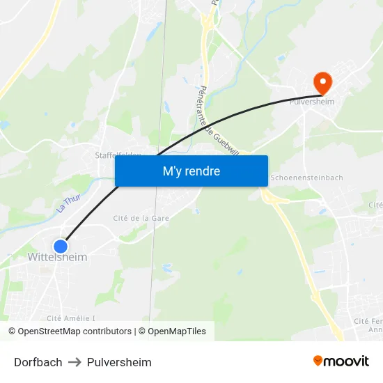 Dorfbach to Pulversheim map