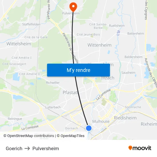 Goerich to Pulversheim map