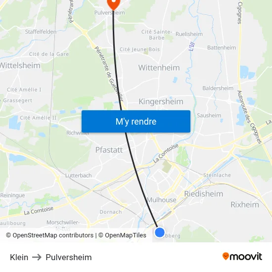 Klein to Pulversheim map