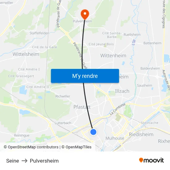 Seine to Pulversheim map