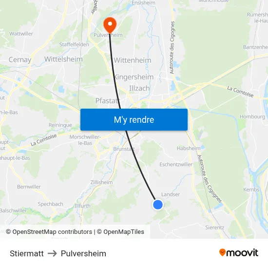 Stiermatt to Pulversheim map