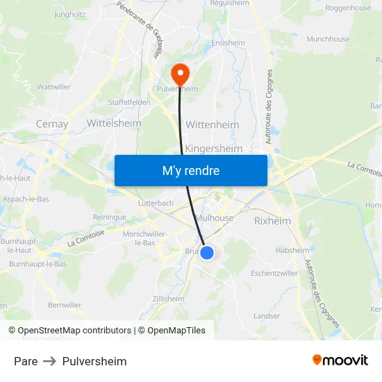 Pare to Pulversheim map