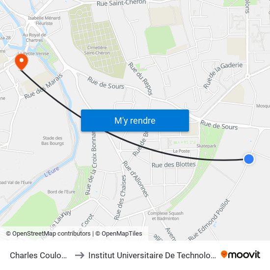 Charles Coulomb to Institut Universitaire De Technologie map