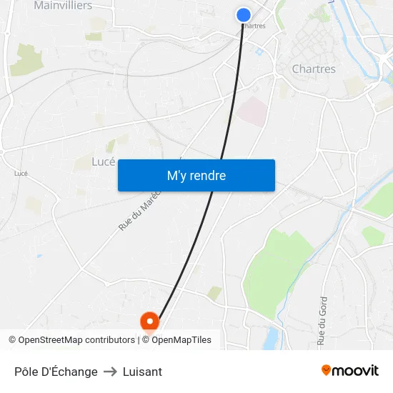 Pôle D'Échange to Luisant map
