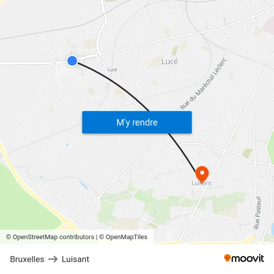 Bruxelles to Luisant map