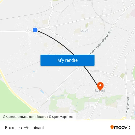 Bruxelles to Luisant map