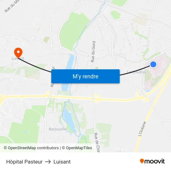 Hôpital Pasteur to Luisant map