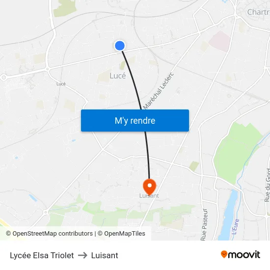 Lycée Elsa Triolet to Luisant map