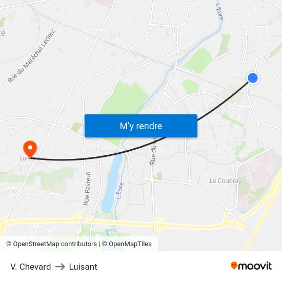 V. Chevard to Luisant map
