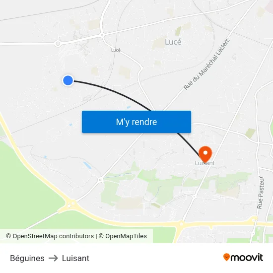 Béguines to Luisant map
