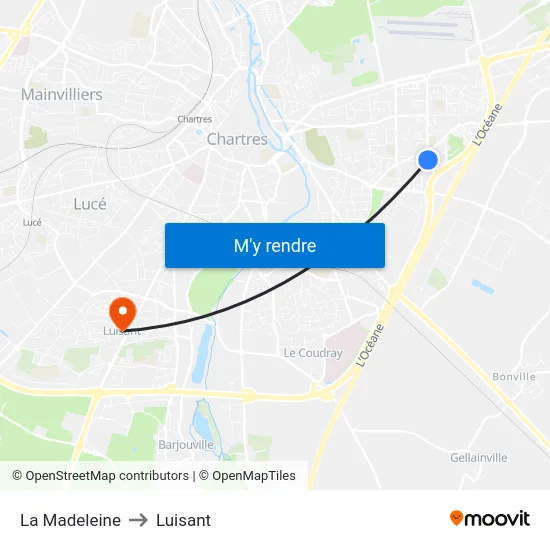 La Madeleine to Luisant map