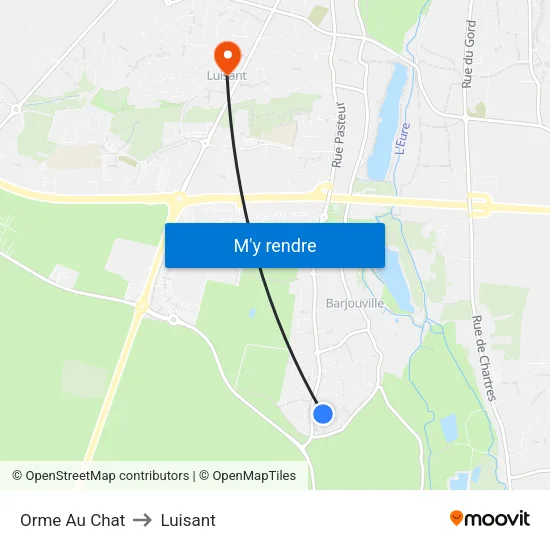 Orme Au Chat to Luisant map