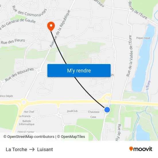 La Torche to Luisant map