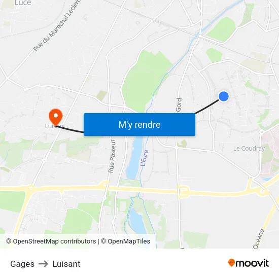 Gages to Luisant map