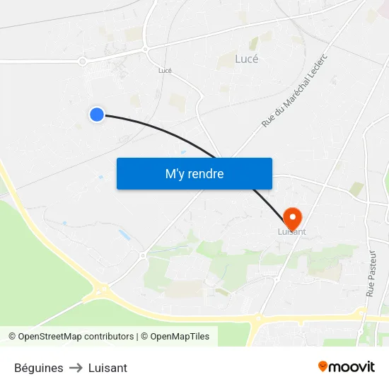 Béguines to Luisant map