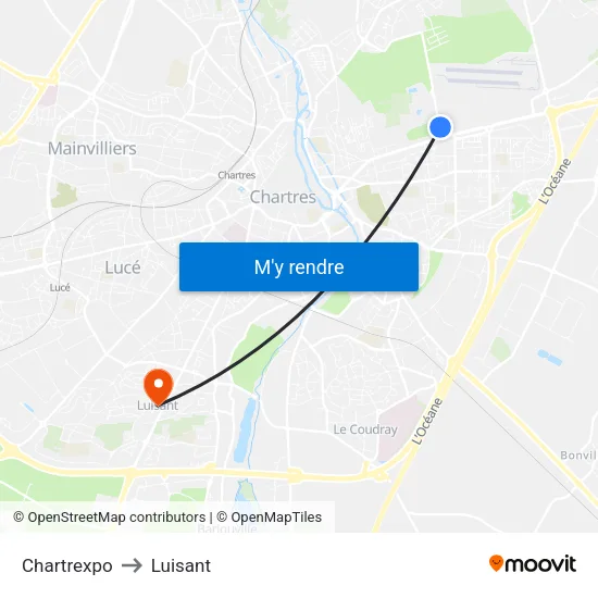 Chartrexpo to Luisant map