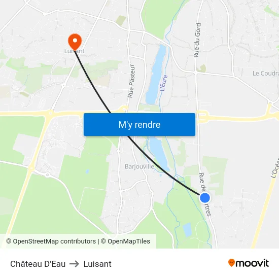 Château D'Eau to Luisant map