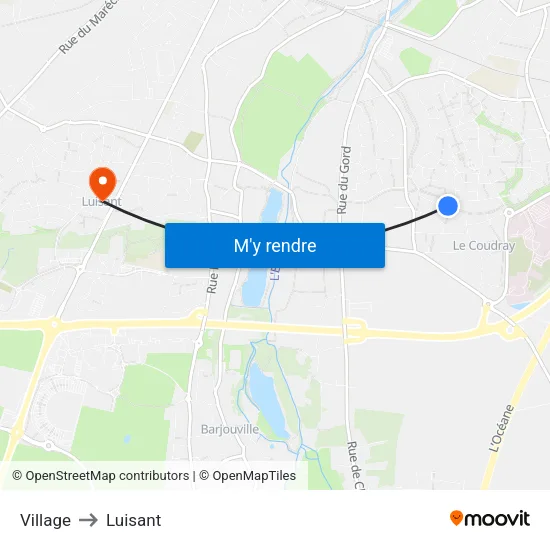 Village to Luisant map