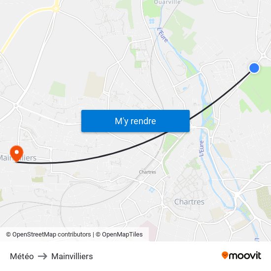 Météo to Mainvilliers map
