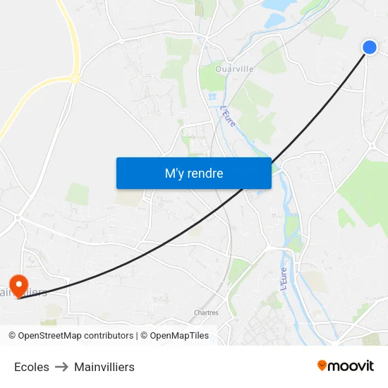 Ecoles to Mainvilliers map