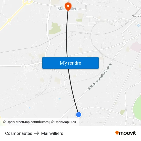 Cosmonautes to Mainvilliers map