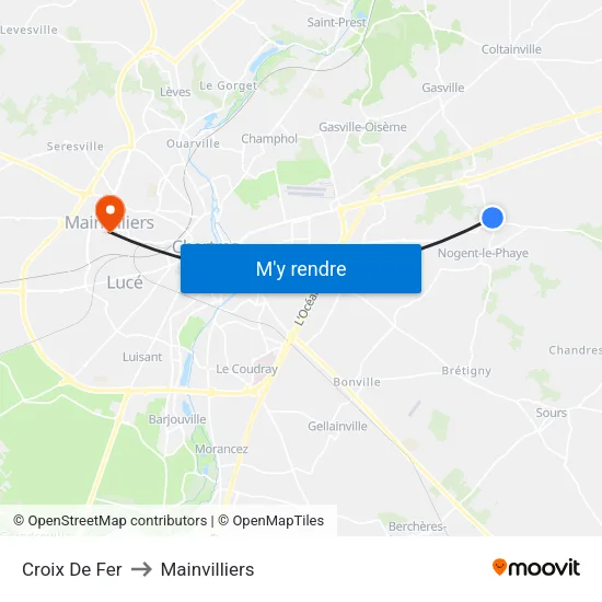Croix De Fer to Mainvilliers map