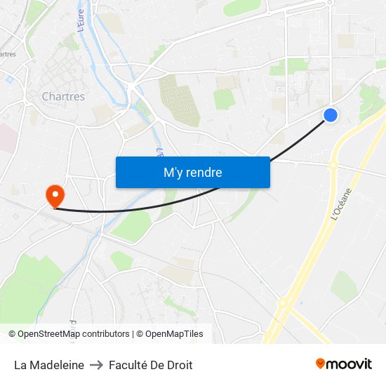 La Madeleine to Faculté De Droit map