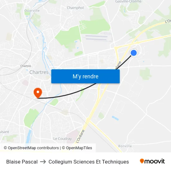 Blaise Pascal to Collegium Sciences Et Techniques map