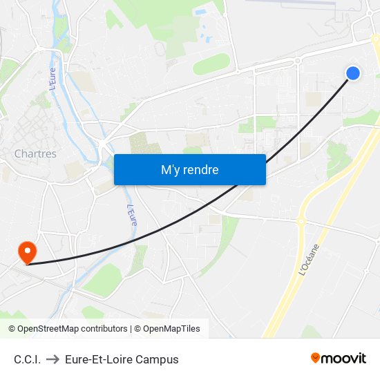 C.C.I. to Eure-Et-Loire Campus map